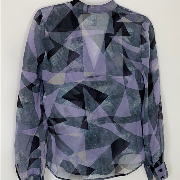 Diane von Furstenberg sheer silk twist front top - Picture 5 of 7